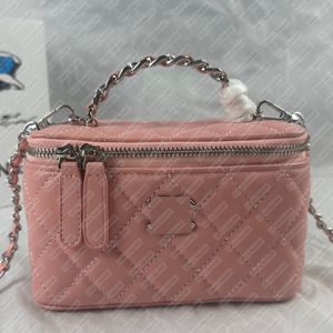 Roze make -uptas Mini Box Bag Designer Tassen Hoogwaardige Crossbody Tassen Luxe schoudertassen Lederen Cosmetische tassen Zipper Avondtassen Vintage koppelingstas Lady Handtas