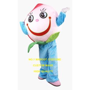 Costume de mascotte rose avec grand sourire dessin animé pêche à thème de fruit de taille adulte Shipt gratuit livraison rapide kits de déguisements 2563 Costumes de mascotte