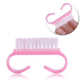 Roze nail art reinigingsborstel manicure teen cosmetische tools kleine borstels thuis slaapkamer hoek verwijderen stof plastic schone levering wh0614