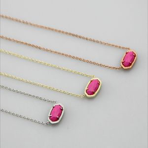 Roze ketting Rose turkoois Echt 18K vergulde hangertjes Glitter sieraden Briefcadeau W
