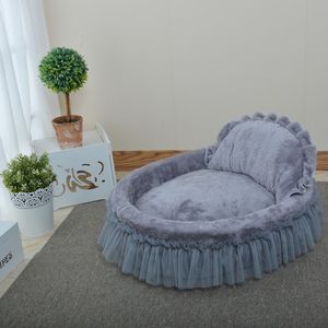 Nid d'animal de compagnie ovale rose beau coussin de lit de chien en dentelle peut être retiré facile à nettoyer solide et non déformé 201124