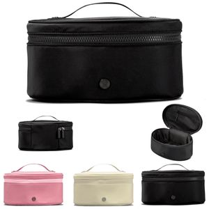 Roze Ovale toilettas Top Access Clutch Tassen luxe Designer Nylon make-up Vrouwen vierkante handtassen Bakken reiswas heren klassieke cosmetische ijdelheid CrossBody schoudertas