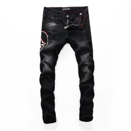 PINK PARADISE PLEIN Classic Fashion Man Jeans Rock Moto Heren Casual Design Gescheurde Jeans Distressed Skinny Denim Biker PLEIN Jeans 2041