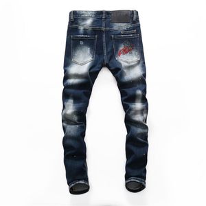 PINK PARADISE PLEIN Classique Mode Homme Jeans Rock Moto Hommes Casual Design Déchiré Jeans En Détresse Skinny Denim Biker PLEIN Jeans 347H