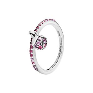 Bagues de fleur de pêcher rose avec boîte d'origine pour Pandora authentique bijoux de fête en argent sterling pour femmes filles CZ diamant petite amie cadeau bague de mariage