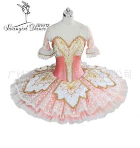 Tutu professionnel de princesse féerique rose pêche pour femmes, Costume de crêpe de Ballet, plateau Bellrina, Tutu rose BT90398008746