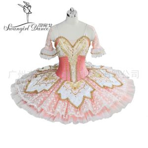 Roze Peach Fairy Princess Professional Tutu Women Ballet Pancake Costume Platter Bellrina Pink Tutu BT9039 2718