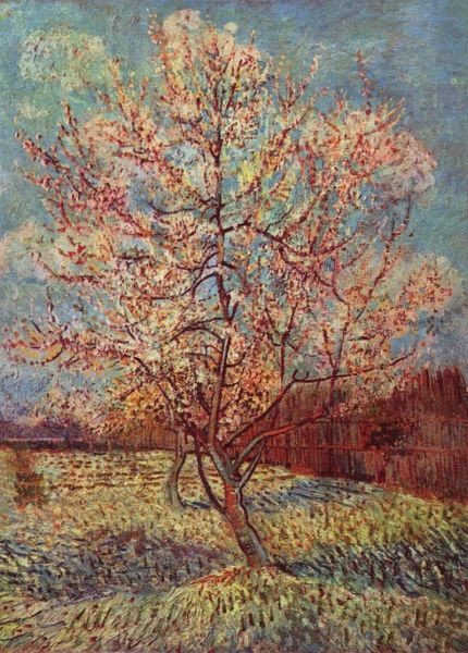 Pêcher rose en fleur par Vincent Van Gogh, reproduction de peinture à l'huile sur toile, décoration murale, peint à la main, sans cadre