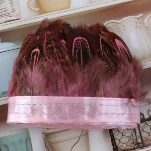 Roze Fazant Feather Trim Fringe Natuurlijke Haan Pluimen Lint Craft Naaien Kleding DIY Handwerk Decoraties Accessoires