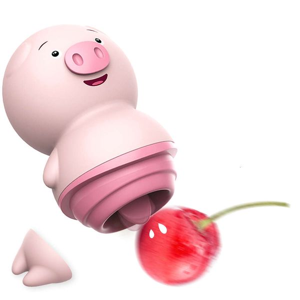 Pink Pig Tongue Lick Vibrateurs anal Clitoris Massageur de mamelon G-spot Product adulte Machine sexy érotique 6/2 modes Femme Toys sexy