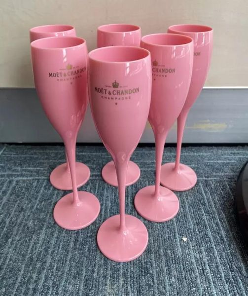 Verres à vin en plastique rose pour fille de fête de mariage drinage