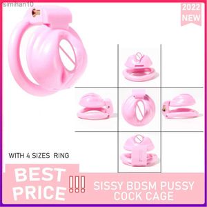 Chatte Rose Cage De Chasteté Féminine Sissy Clitoris Forme Bondage Avec 4 Anneau De Verrouillage Dispositifs Gay Vagin Sex Toys Féminins Marchandises Pour Adultes L230518