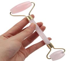 Masseur à rouleau à rouleau à rouleau en quartz pour le visage en quartz rose pour massage de massage en pierre double massage à double tête à double tête Roller1496283