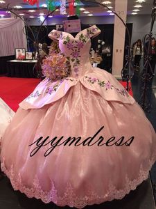 Quinceanera rose robes robe de bal soirée porter broderie robes de mascarade 2019 modeste mode sexy occasion fête d'anniversaire Image