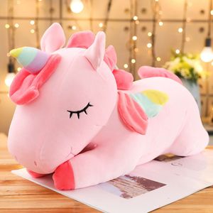 Rinbow Rainbow Unicorn Pillow Doll Cartoon Popular Super Soft Enterred Animal Planche pour les enfants Enfants enfants