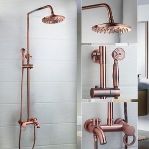 Rose rose gold de salle de bain ensemble de douche de pluie piste de douche de douche douche mélangeur de douche avec douche à main