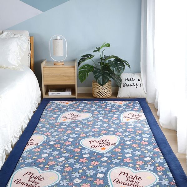 Tapis rose chambre filles tapis épaissi couverture de lit coussin anti-chute bébé bébé