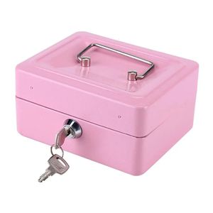 Pink Safe Money Box Cash Coin Register INSERT TRAY CASHIER DESTRER STOCKAGE MINI PORTABLE ACIER LOCATIVE CASSE SAFE SAFE SÉCURITÉ BOX 240420