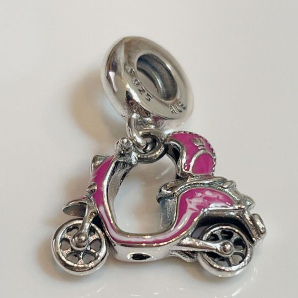 Encanto de scooter rosa 925 plata esterlina adecuada para putas de encanto joyas de brazalete 791057c01 de moda de moda encanto