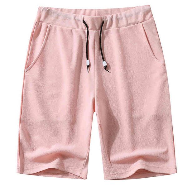 Shorts roses hommes tricotés été en cours d'exécution entraînement décontracté hommes pantalons courts plage pantalons de survêtement solides shorts de planche en plein air jogger 210524