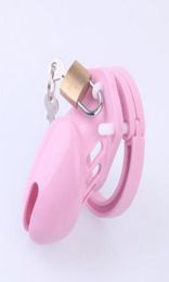 Dispositivo de silicona rosa, jaulas para pene CB6000s, bloqueo de virginidad para hombres, tamaño 5 que incluye anillo para pene, candado/cinturón, juguetes sexuales Y18928048812628