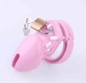 Dispositif en silicone rose, cages à coq CB6000s, verrouillage de la virginité pour hommes, 5 tailles comprenant un anneau de pénis, une serrure / une ceinture, des jouets sexuels Y18928041769351