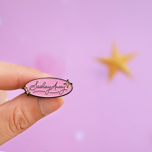 Pink Simple Enamel Pin Rupauls Drag Race Broche Bag Corthip Lapa de la solapa Sasha Away Badge Joyary Garidad para fanáticos