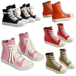 Baskets roses Femmes Luxury Fashion Chaussures Designer High Top Boots Boots en cuir Femme Femme Sneakers pour femmes