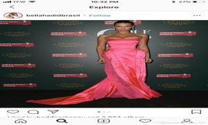 Robes de soirée formelles sans bretelles roses 2019 jupe à volants modeste pleine longueur robes de tapis rouge robe de soirée de célébrité We9621142