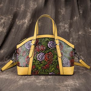 Rose sugao pochette sacs à main de voyage sacs à main sac à bandoulière en cuir véritable avec 4 fleurs imprimées en couleur 2020 style rétro de haute qualité