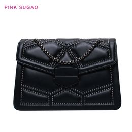 Rose Sugao designer sacs à chaîne de luxe femmes sac à bandoulière nouvelle mode BRW sac à bandoulière avec rivet sac à main dame sac à bandoulière en cuir pu