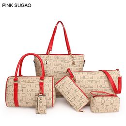 Pink sugao bolso set pu cuero diseñador bolsos crossbody bolso tote hombro embrague monedero mensajero cartera monedero llave 2018 n249F