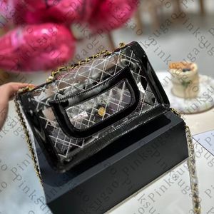 Roze Sugao schouderketting tas handtassen crossbody tas portemonnees vrouwen mode luxe hoogwaardige hoogwaardige grote capaciteit duidelijke transparante meisjes boodschappentas Xinyu-0522-140