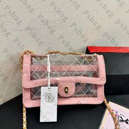 Bolso rosa Sugao con cadena para hombro, bolsos, monederos, bolso cruzado para mujer, moda de lujo, gran capacidad, transparente, bolso de gelatina con caja chaoka-240229-135