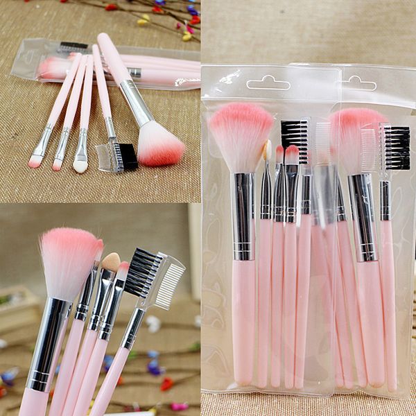 Pinceau de maquillage rose, 5 ensembles d'outils de maquillage, brosse pour ombre à paupières, commerce extérieur transfrontalier, vente en gros