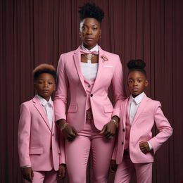 Roze pakken lange mouw hoge taille familie fotografie vrouwen blazer 3 -delige set kantoor dame streetwear