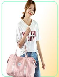 Roze reizen Duffel Bagsports Tote Gym Bagshould Weekender Overneurtas voor vrouwen met trolleyhuls en nat pocket6425455