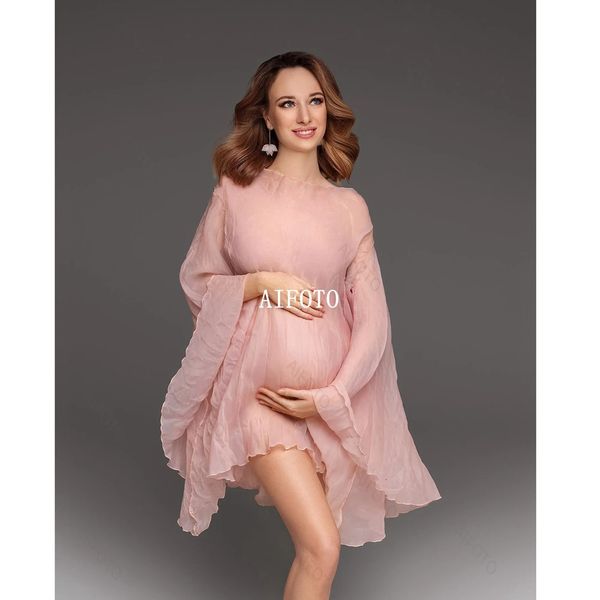 Pink Tulle Maternity Dress Pographie accessoires enceintes enceintes robes de grossesse Po Shoot Vêtements Studio Accessoires Tenue 240326