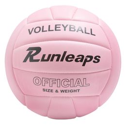 Ballon de volley-ball rose, taille officielle 5, intérieur pour hommes, femmes, jeunes, jeux de plage en plein air, gymnastique, entraînement, sport, étanche, 240226