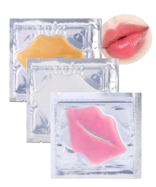 Almohadillas para máscara de labios, color rosa, blanco y dorado, esencia de humedad, colágeno de cristal, parche para el cuidado de los labios, cuidado de la cara, cosmética de belleza 5776635