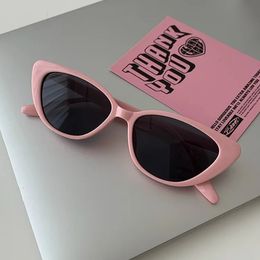 Pink Women Cat Eye Sunglasses Retro Premium Sun Glasses Men Protection Fashion Fashion Eyewear Luxury Brand Design UV400 240507