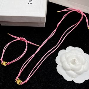 Rose jaune réglable tissé incrustation lettre collier cordon macaron couleur bracelet simplicité loisirs bijoux fête Couple Premium cadeaux