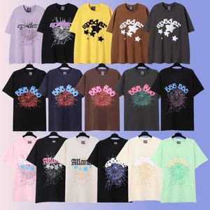 Pink Young Thug SP5der 555555 Men de qualité pour hommes et femmes T-shirt de motif Web Spider Web de qualité: