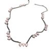 Bracelet en zircon rose, boucles d'oreilles Collier Ensemble Super Bling Mariage de luxe bijoux Big Cristal Stones 18K Platinum Couvre-lait