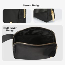 Pinkmoli Everywhere Belt Bag Sac de ceinture étanche à fermeture éclair dorée Everywhere Fanny Pack Purse Risewei Sac à bandoulière pour femmes et hommes avec sangle réglable