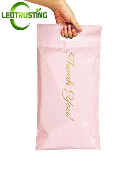 PinkWhiteBlack Merci Portable Poly Mailer Enveloppes Adhésives Sacs Courrier Cheveux Faisceaux Cadeaux De Fête Boîtes Pochettes H13508527