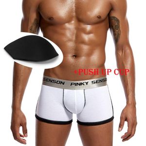 Caleçon PINKY SENSON marque hommes sous-vêtements boxeurs renflement améliorant Push Up tasse hommes Shorts tronc agrandir culotte