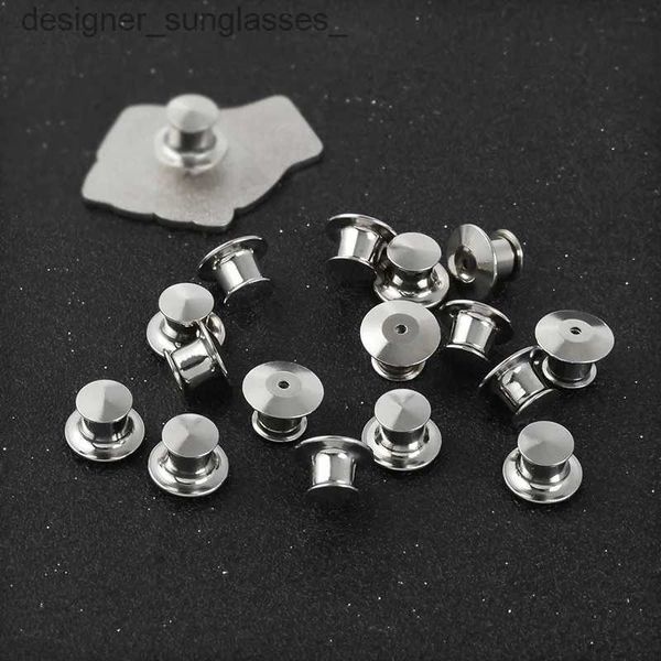 Pins Broches 10 pièces/pack broches de sécurité serrure fermoir de verrouillage broches en métal bouton arrière boucle en vrac broches gardiens broche base bijoux accessoires L231117