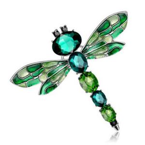 Pins, broches 10 stks Emaille Wing Crystal Dragonfly broche pins mode vrouwen kledingstuk sieraden voor party banketlegering hoeden sjaal pin xz361