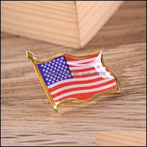 Pins broches 10 stcs/kavel Amerikaanse vlag revers pin Verenigde Staten usa hat tie tack badge pins mini -broches voor kledingtassen decoratie dhxxy